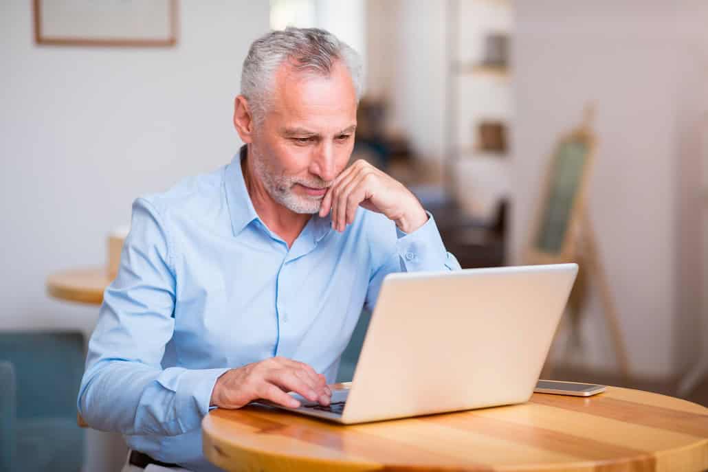 Man working with laptop