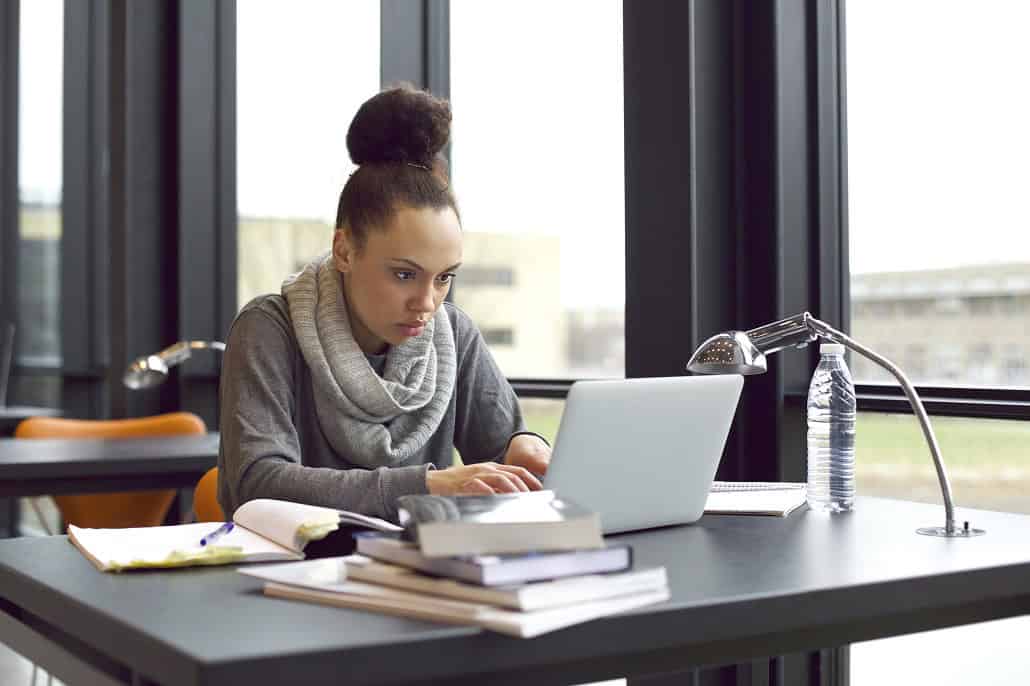 woman working with laptop