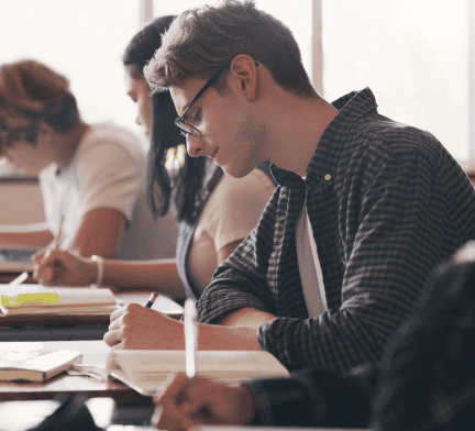 Student doing homework