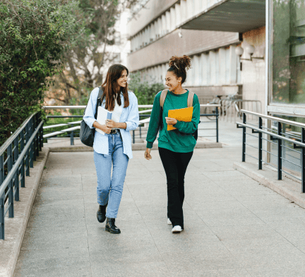 2 students walking