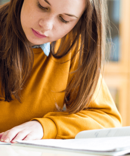 Student doing homework